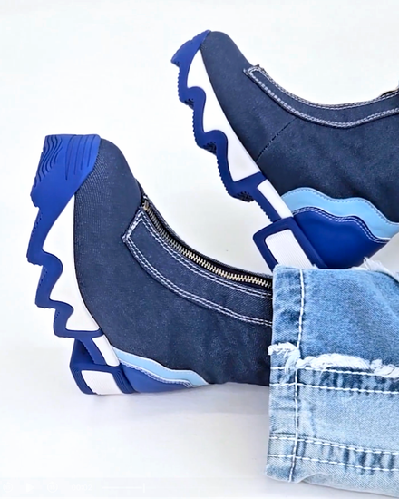 ODELE Blue Zip-Up Boot