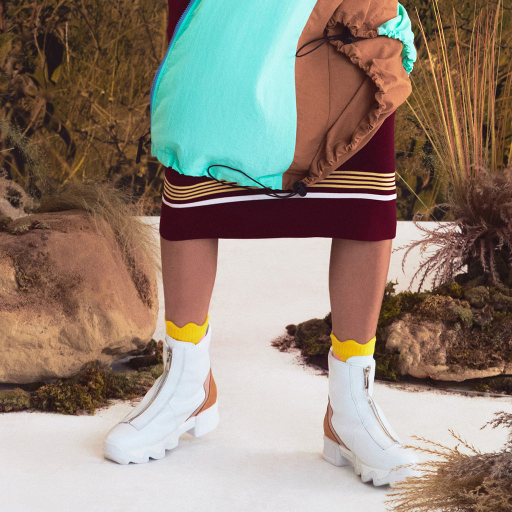 ODELE White Zip Up Boot